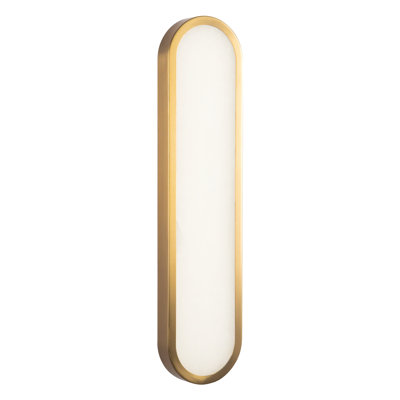 Andesine 22-in Alabaster dimmable LED Wall/Vanity Light with Brushed Gold Finish