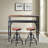 Harel Pine Rectangular Solid Wood Top with Steel Base Dining Table