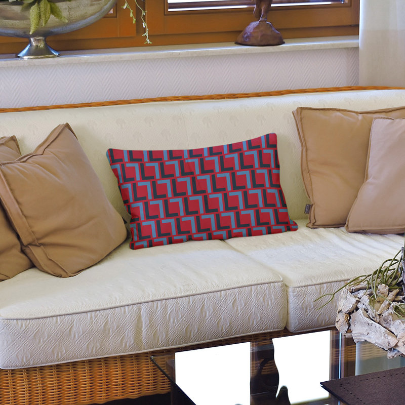 Housse de coussin rectangulaire et insert Tennessee Football Luxury, Bleu marine / argent / rouge, Polyester sergé