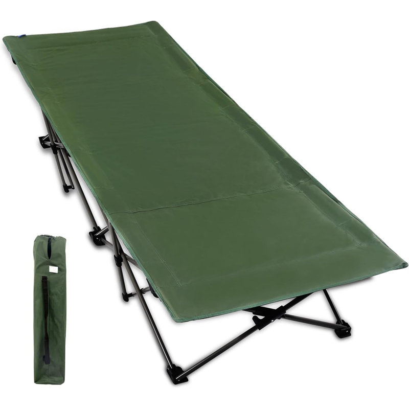 33" Oversized Folding Cot with Carry Bag for Indoor & Outdoor Use, Green