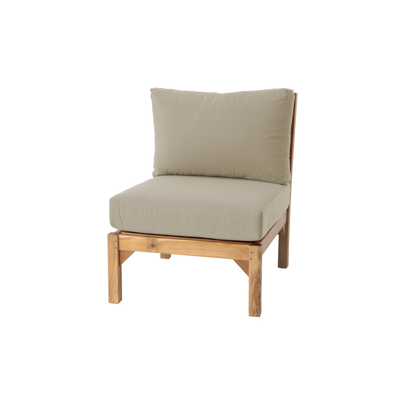 Fauteuil club d'extérieur en teck Huntington, Beige antique