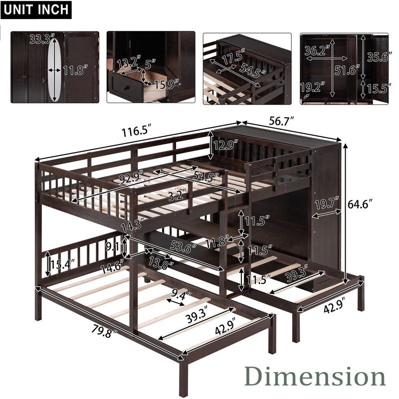 Lit pour enfant Hartwin, Noir