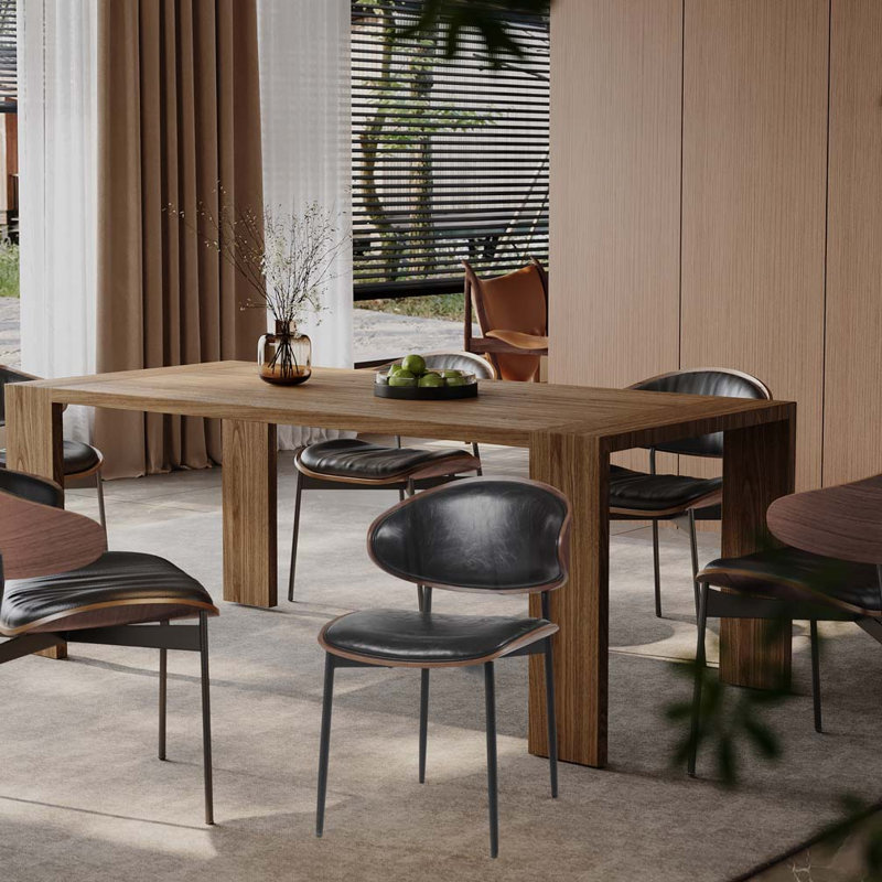 Chaises de salle à manger en similicuir, Noir