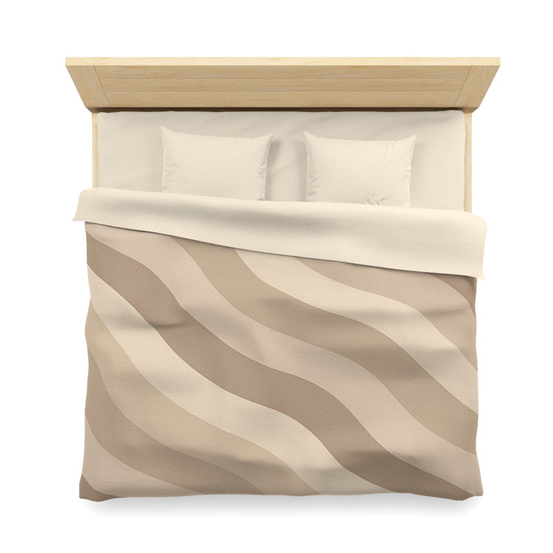 Microfiber Duvet Cover Boho Style, Design 28, King Duvet Cover, Brown/Beige/Cream