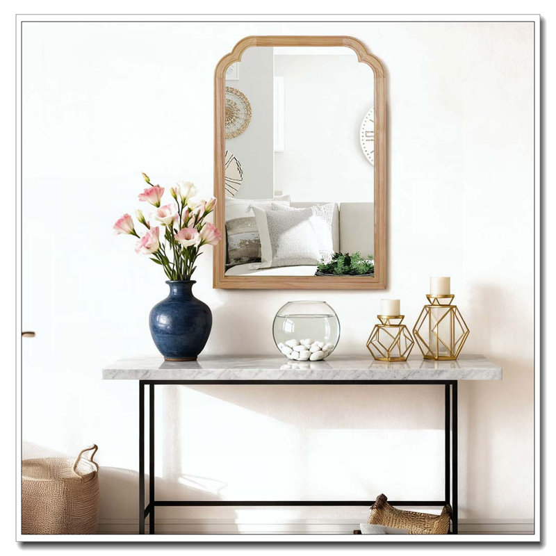 Miroir de coin, Bois naturel, 36 po x 24 po
