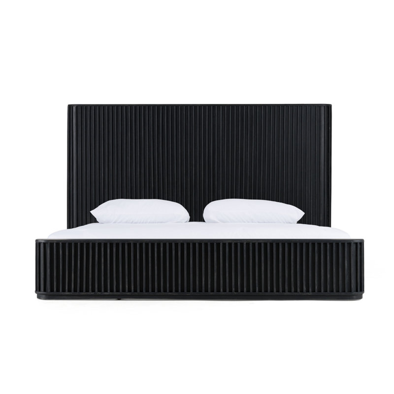 Haring - Lit moderne en acacia, Noir