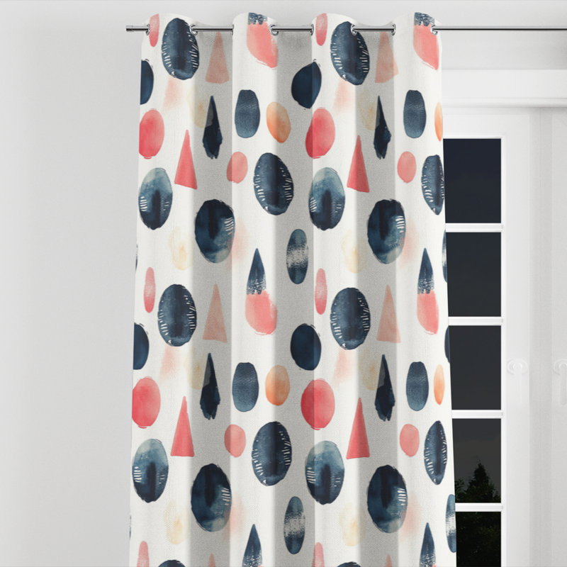 Moroccan Room Darkening Curtains - Classic Boho Bahrie Grommet Curtain - 1 Panel, 52" W x 90" L, Silver Grommets