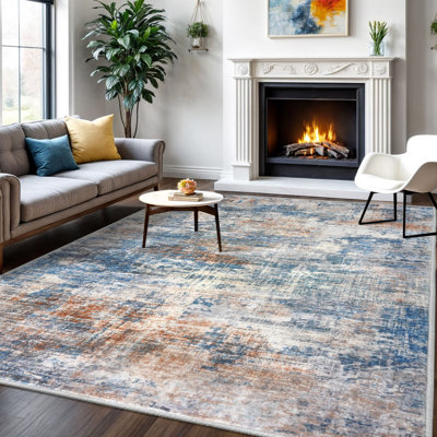 Washable Rug, Modern  Abstract Area Rugs, Non Slip Area Rugs for Living Room Bedroom