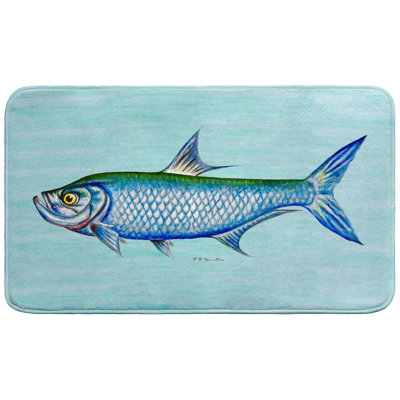 Tarpon on Teal Bath Mat