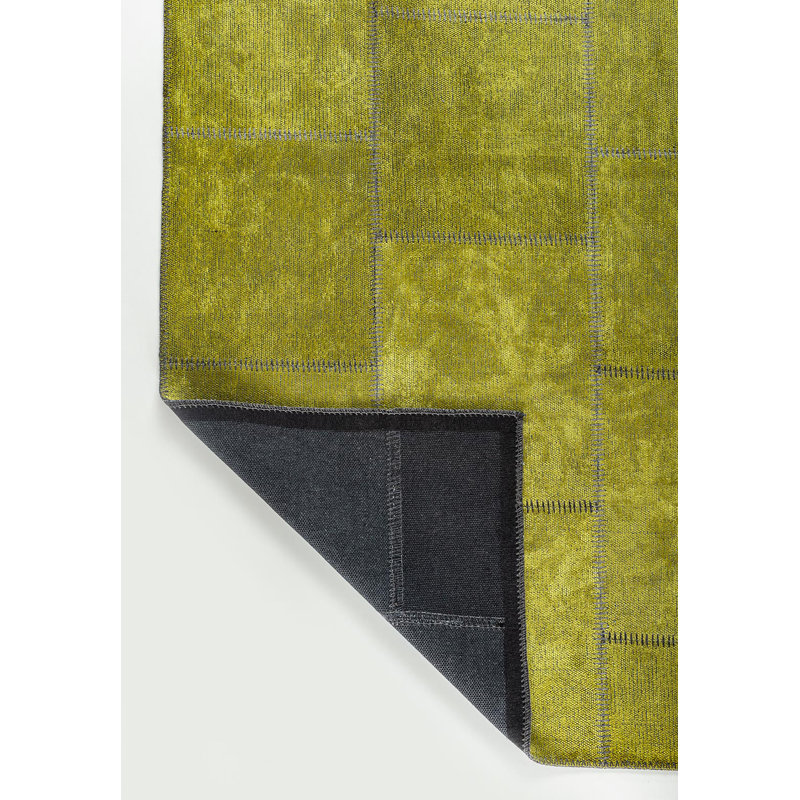 Rapture Patchwork Area Rug in Green, Rectangle 9'10" x 14'