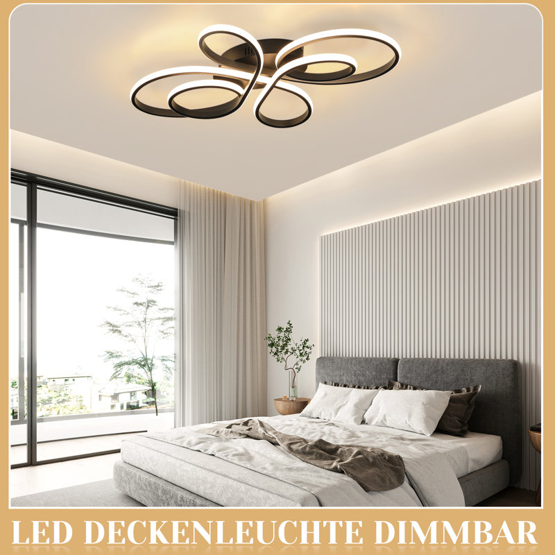 Breshayla 1-Light Butterfly LED Flush Mount, Black
