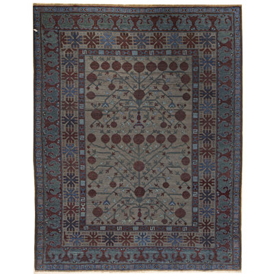 Wool Oriental Area Rug in Blue