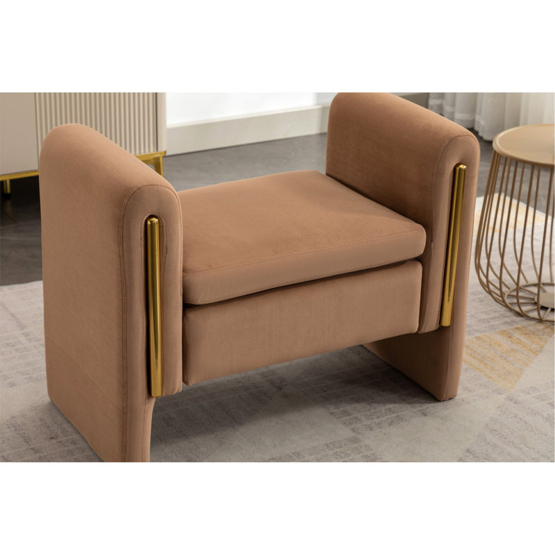Banc de maquillage en velours, Café