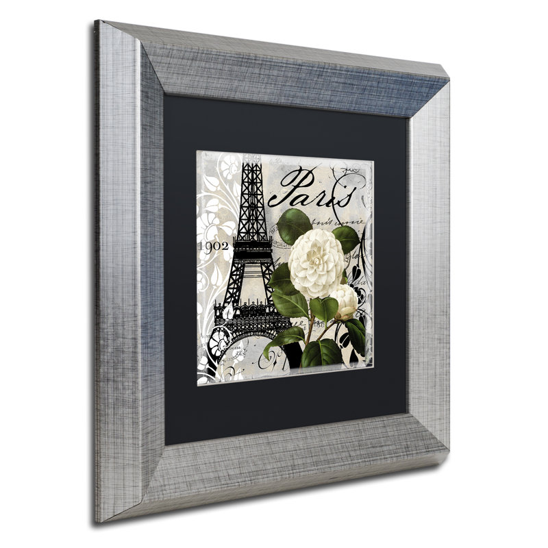 Jadaya «Paris Blanc I», impression encadrée, H 11 po x l 14 po x P 0,5 po, Noir