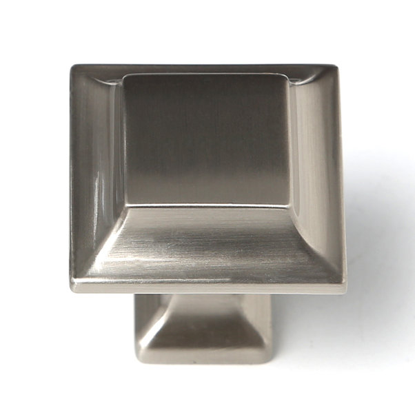 Millenium Square Knob, Satin Nickel, 1" H x 1" W x 1" D