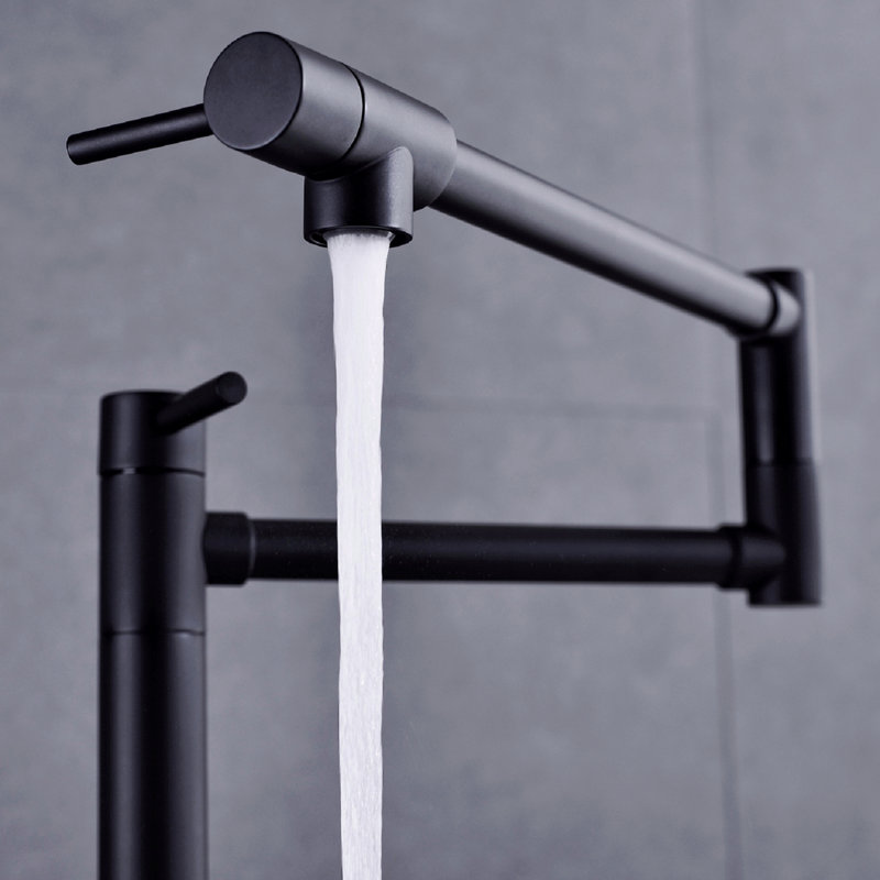 Robinet remplisseur de pot avec tige d'extension, Noir mat