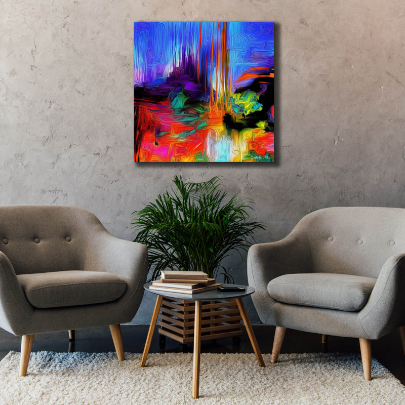  «Rain» par Dante Plata, art mural sur toile, 37 po x 37 po