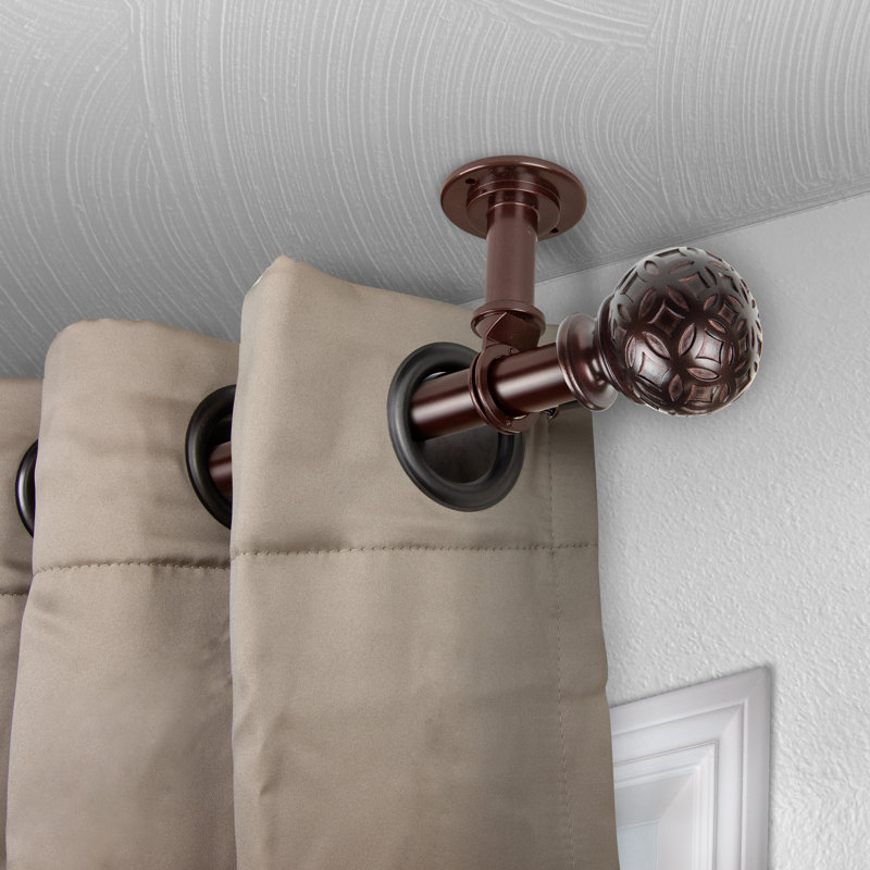 Tringle à rideaux simple réglable 1 po Lebo, L 160 à 240 po, Bronze