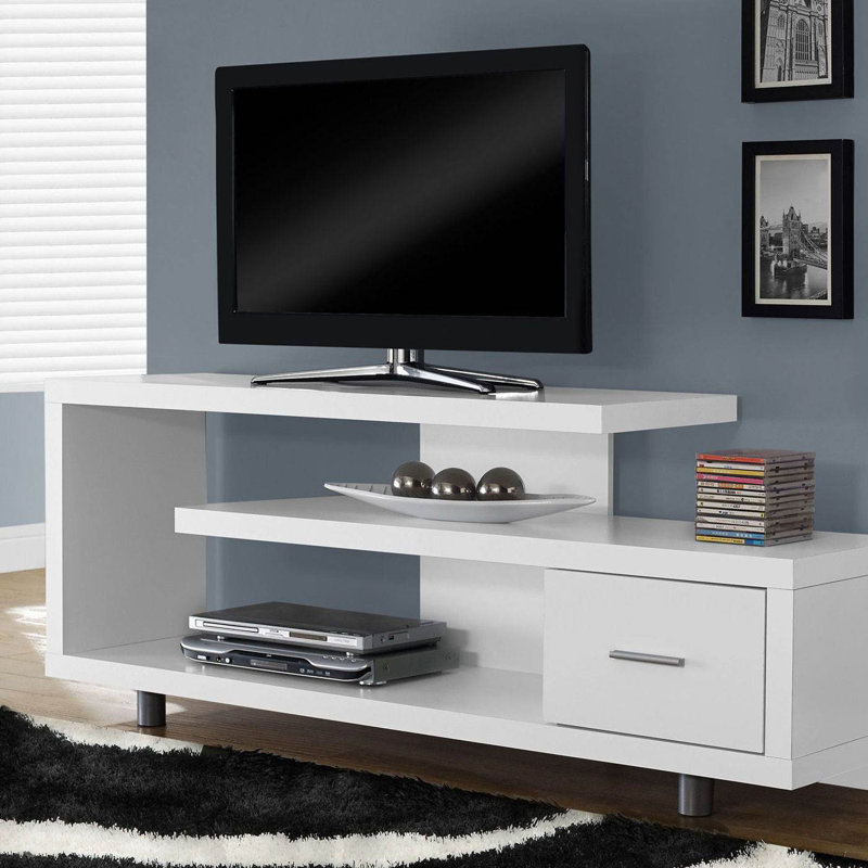 Riccio Durable Modern Open Concept Center TV Stand, 60", Dark Brown