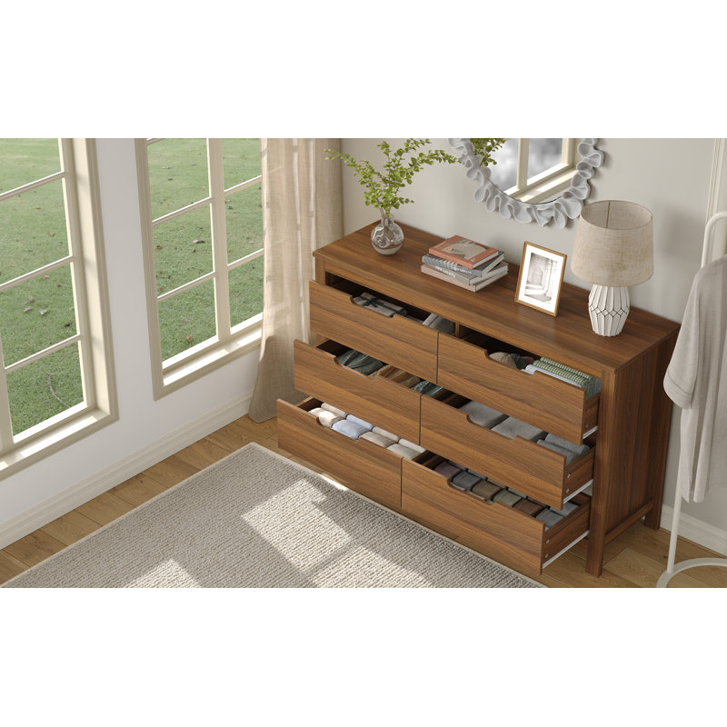 Armoire de rangement 6 tiroirs, Tanné