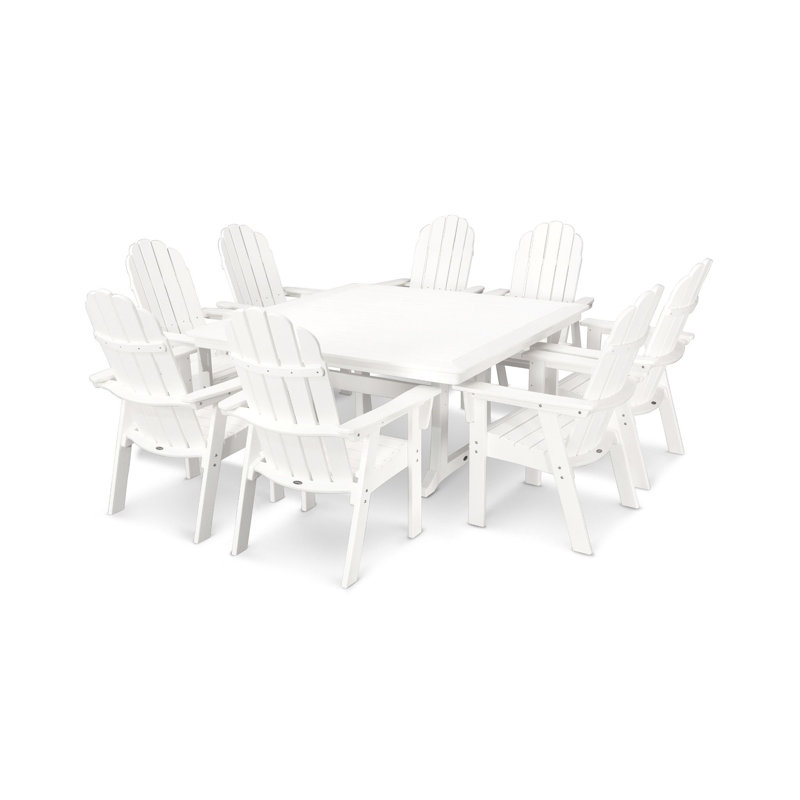 Ensemble repas 9 pièces Vineyard Adirondack, Aruba, Blanc