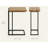 Solid oak C-side table with black-toned frame, slide-over sofa snack and work surface, modern rectangular style