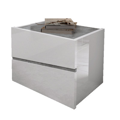 Table de chevet 2 tiroirs blanche