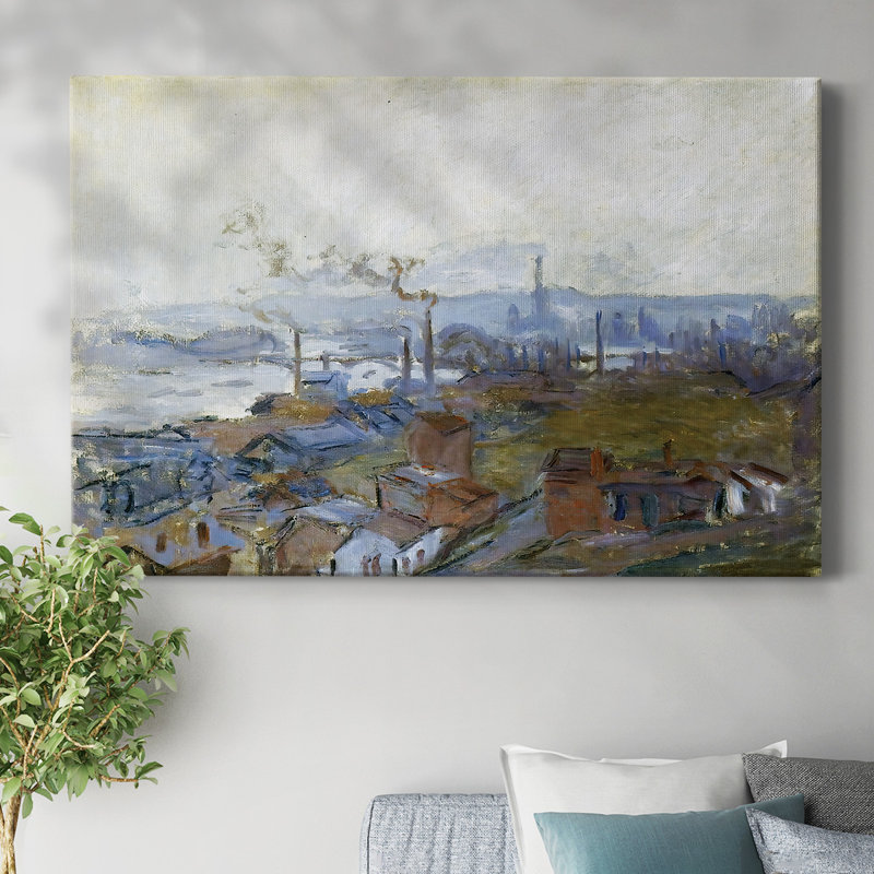 Vue de Rouen vue de la Côte Sainte, toile tendue, H 32 po x l 48 po