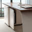Bureau à 3 tiroirs brun noisette + beige massif massif + bois manufacturé-109080106-109080103
