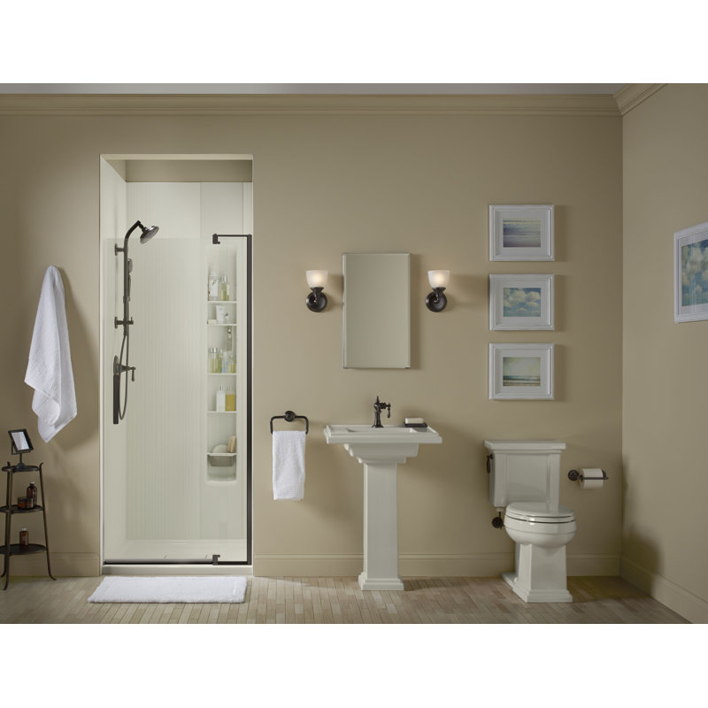 Revel 36'' x 74'' Pivot Shower Door with CleanCoat® Technology, Anodized Dark Bronze