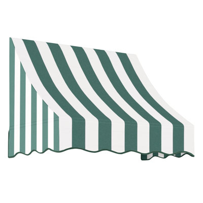 Store fixe Awntech Nantucket, 194 cm x 79 cm x 61 cm, rayures vert forêt/blanches