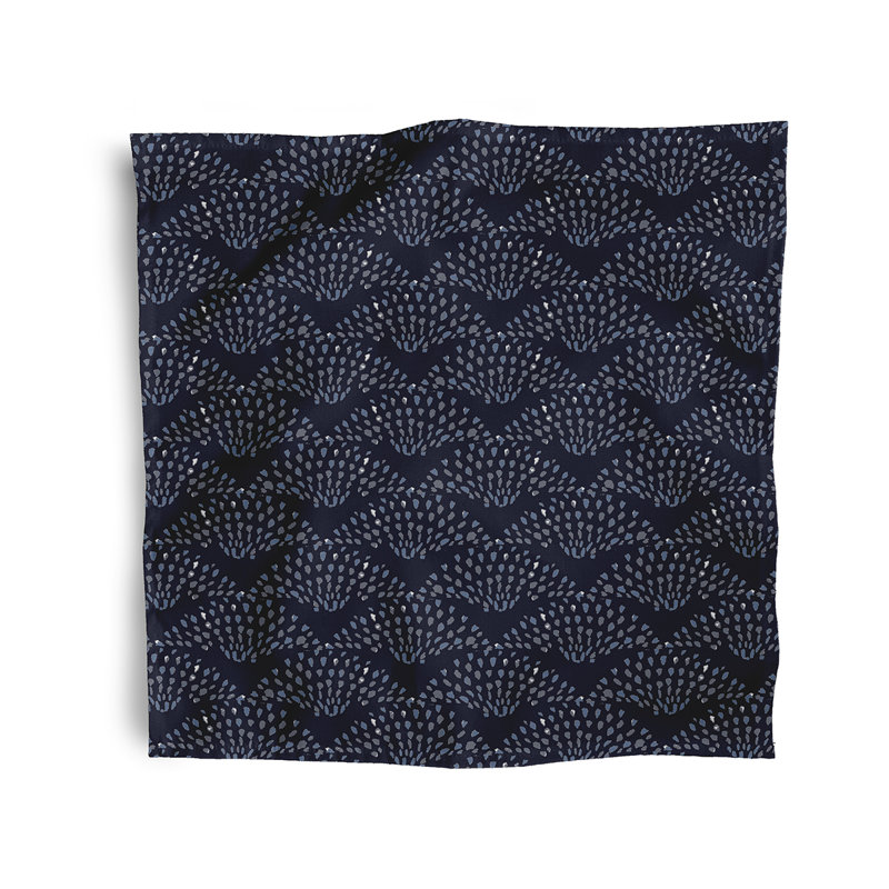 Johannesburg Polyester Geometric Square Napkin, Navy