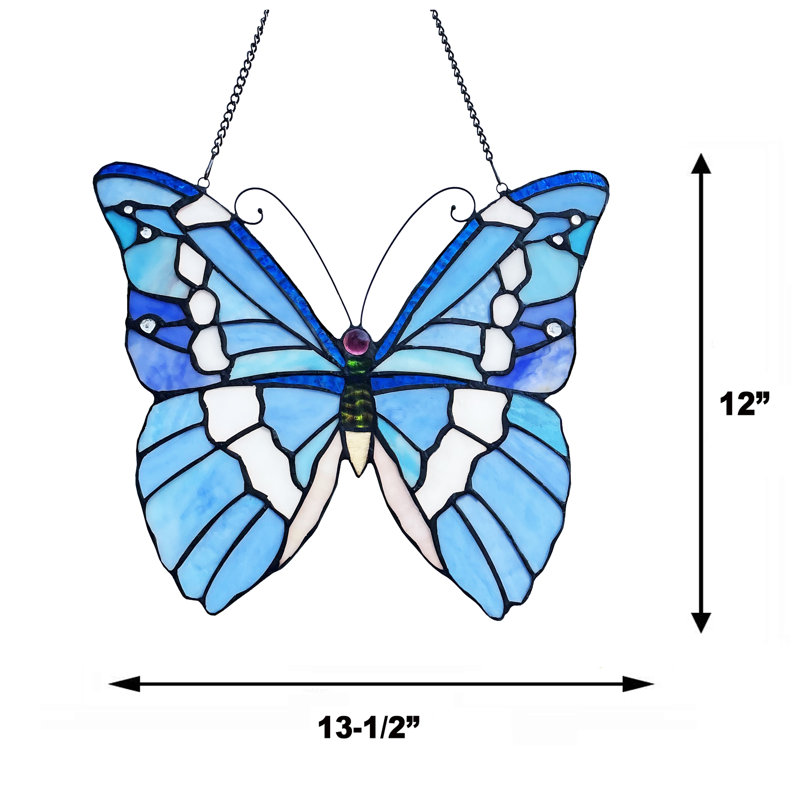 Panneau de vitrail papillon