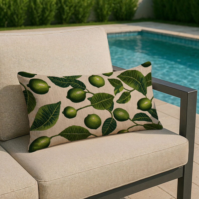 Coussin intérieur et extérieur, Rectangle H 20 po x l 14 po, Kafir lime