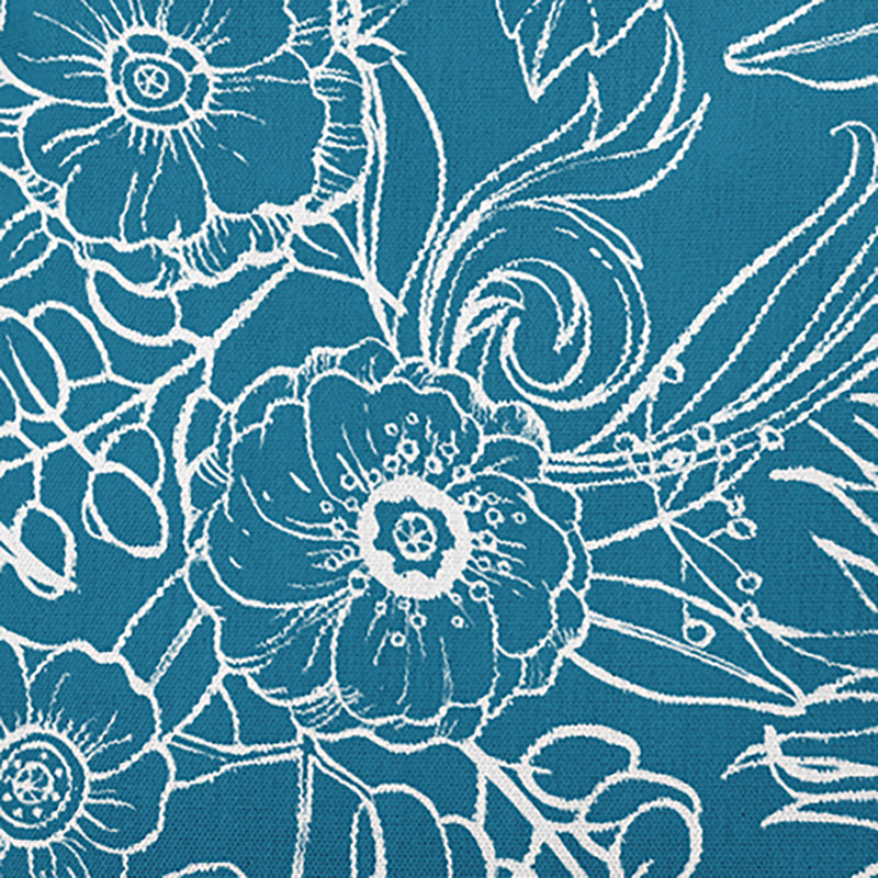Cuban Flare Zentangle Floral Print Indoor/Outdoor Square Pillow, Square 18", Teal