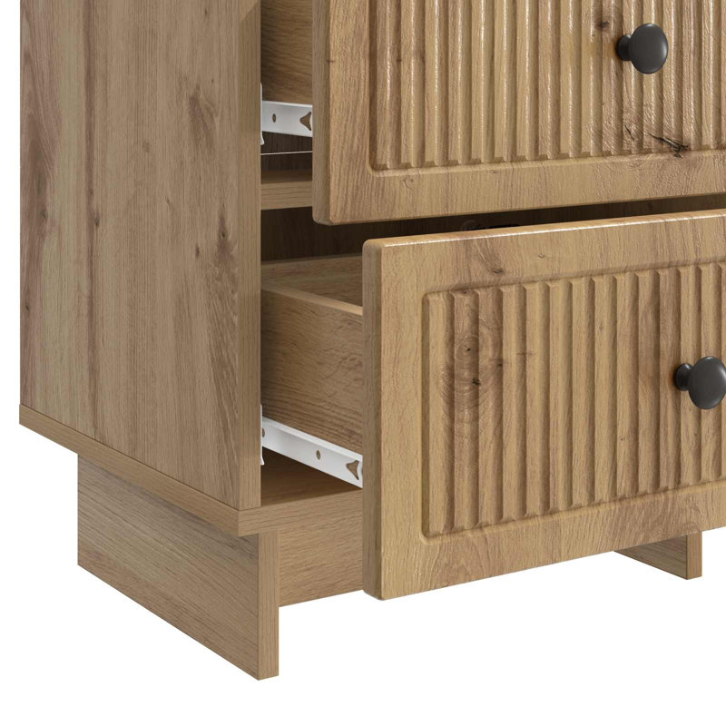 43cm W Manufactured Wood Bedside Table, Artisan Oak