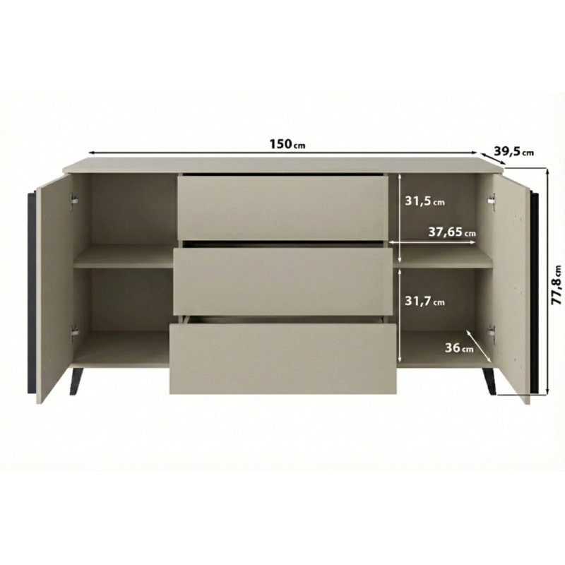 150cm Sideboard, Misty Green