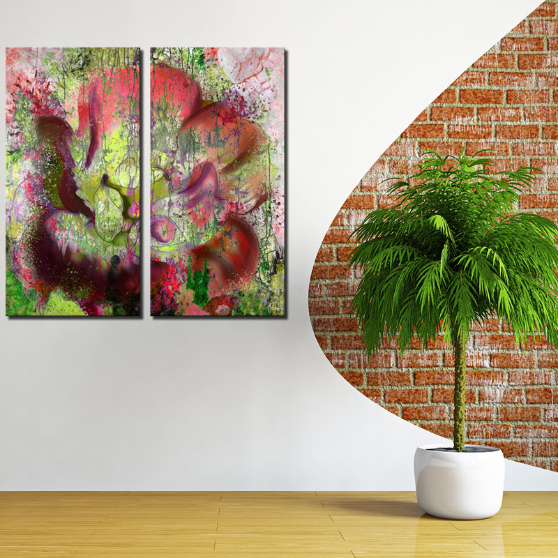 " Painted Petals LVI " by Tristan Scott 2 - Pieces, 40" H x 40" W x 1.5" D