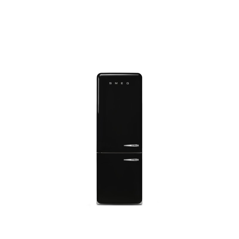 SMEG 27.8" Bottom Freezer 16.26 cu. ft. Energy Star Refrigerator, Black, Right Handed