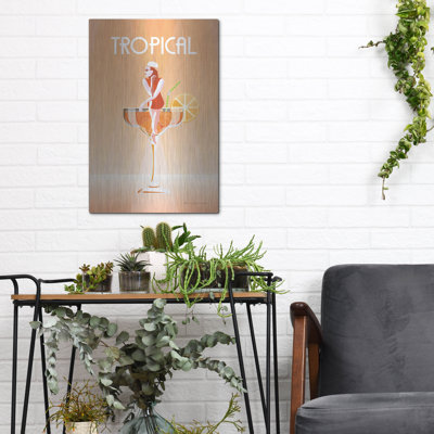Art mural en métal luxueux «Tropical Drink» par Omar Escalante