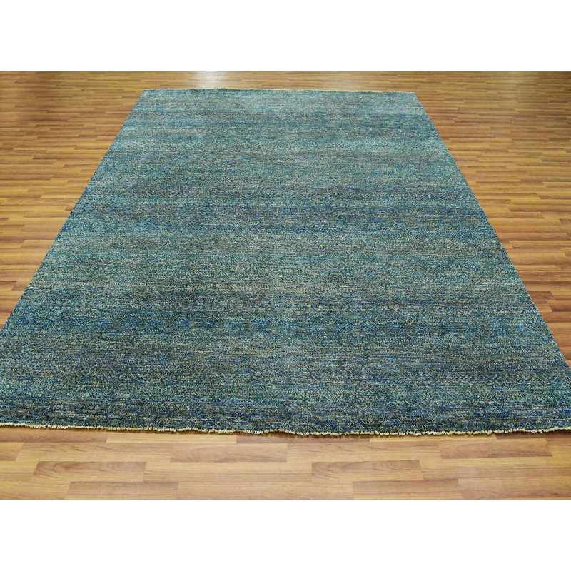 Tapis oriental rectangulaire en laine noué à la main 8 pi 1 po x 10 pi 1 po, Rectangle 8 pi 1 po x 10 pi 1 po