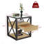 Table de bout moderne 1 pièce avec tiroir - Table de chevet pour chambre à coucher et salon, panneau de fibres à densité moyenne en bois naturel et plateau en verre trempé, table d'appoint de style industriel-656688413