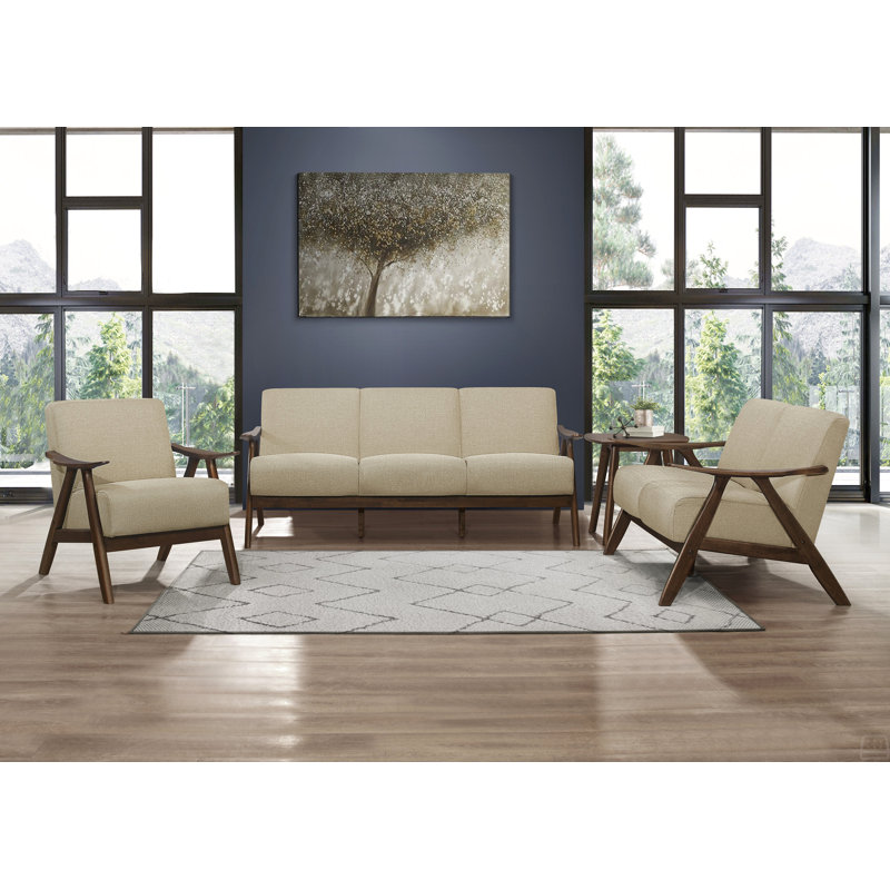 Chaise d'appoint rembourrée en tissu 1pc, Marron clair