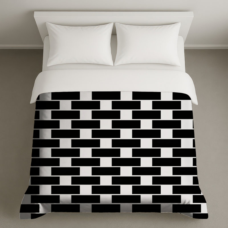 Housses de couette en damier noir et blanc, Twin