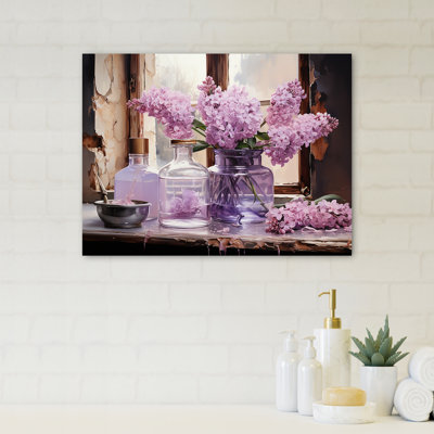 Lilas fleurissant 4 articles de toilette - art mural