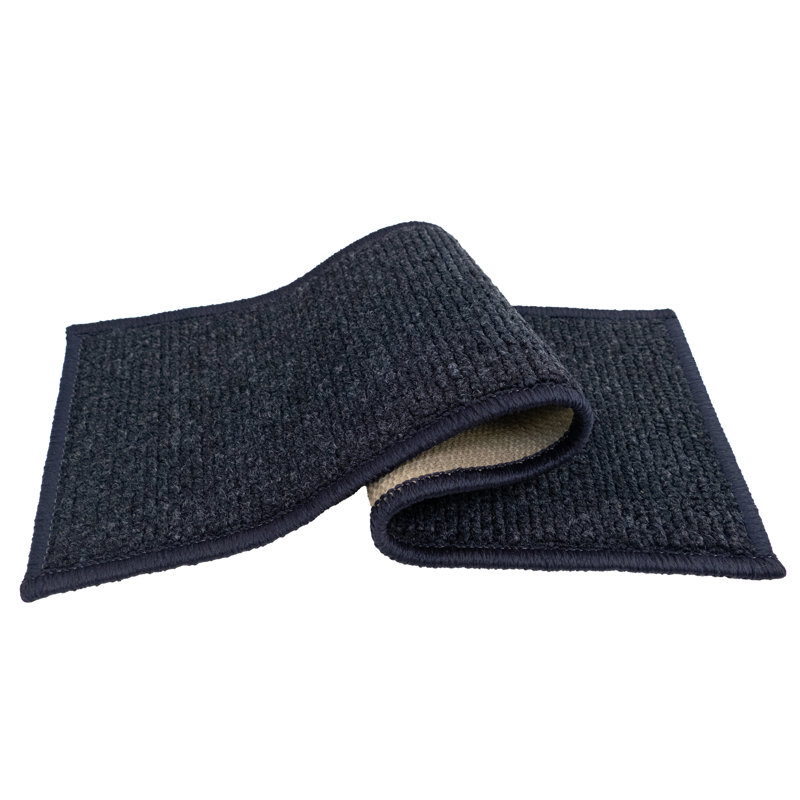 Escabeaux simples résistants à la glissade et lavables sur mesure (ensemble de 13), Rectangle 2 pi 1 po x 9 po, Bleu marine