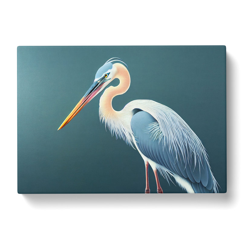 The Hopeful Heron Bird - Wrapped Canvas, 50cm H x 76cm W x 3cm D
