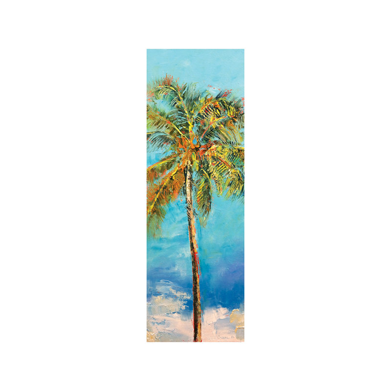 Palm Tree by Michael Creese - Wrapped Canvas Panoramic Painting, 30.48 cm H x 91.44 cm W x 1.91 cm D