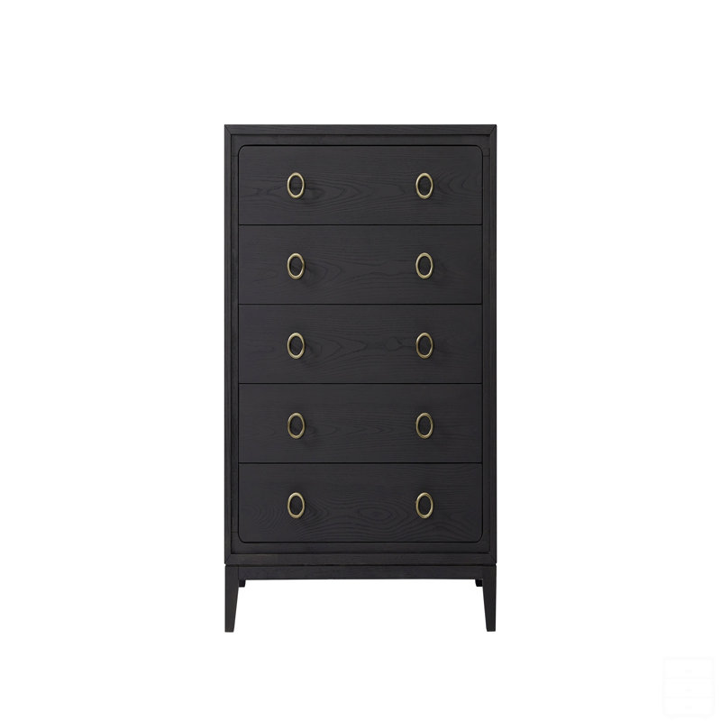 Commode 5 tiroirs au fini poivre
