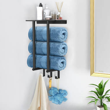 Urban Wood Bathroom Shelves with Towel Bar – MyGift